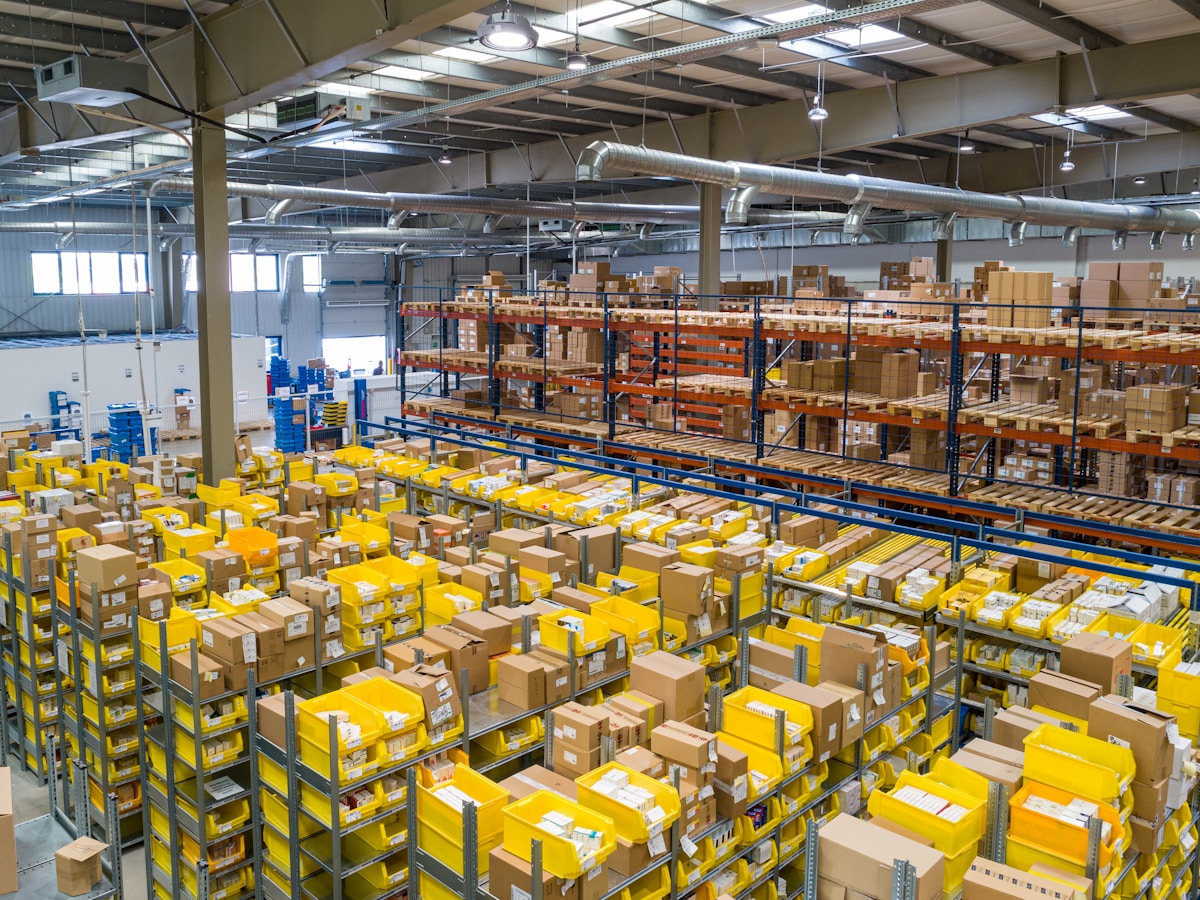 Stocked distribution warehouse