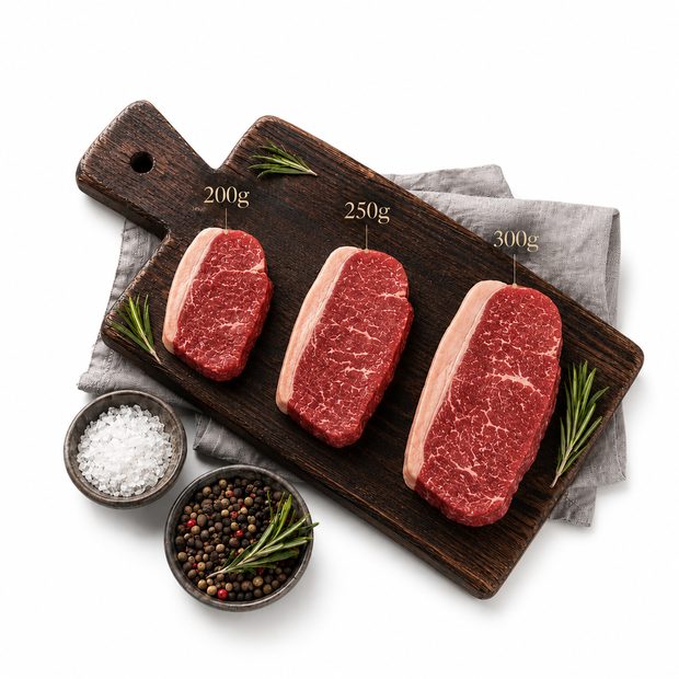 Striploin beef cut